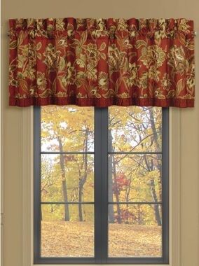 Royal Court Montecito Red Window Straight Valance Sz 72x20 NEW